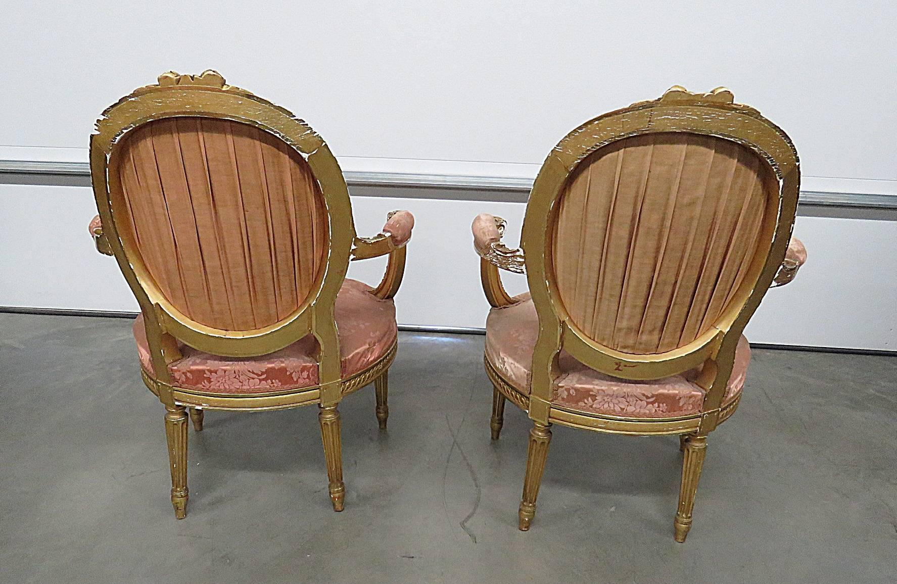 Pair of French Regency Style Armchairs 5