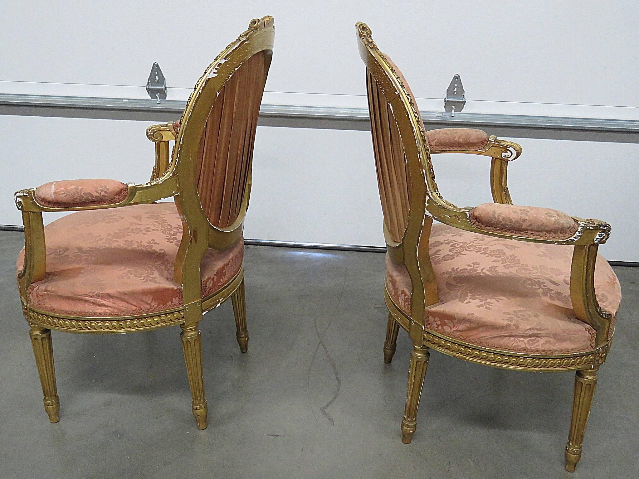 Pair of French Regency Style Armchairs 6