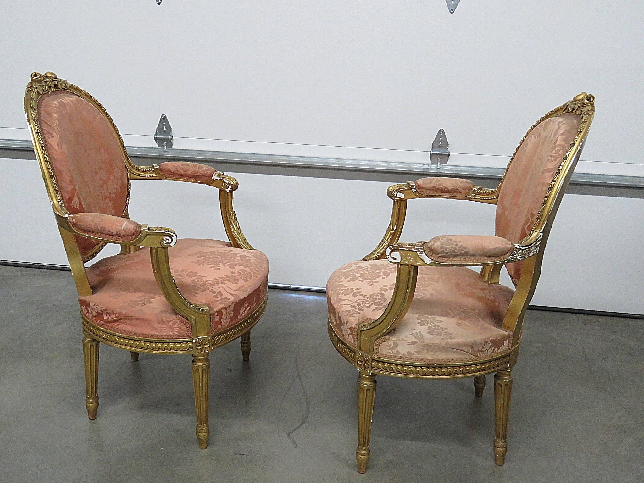 Pair of French Regency Style Armchairs 3