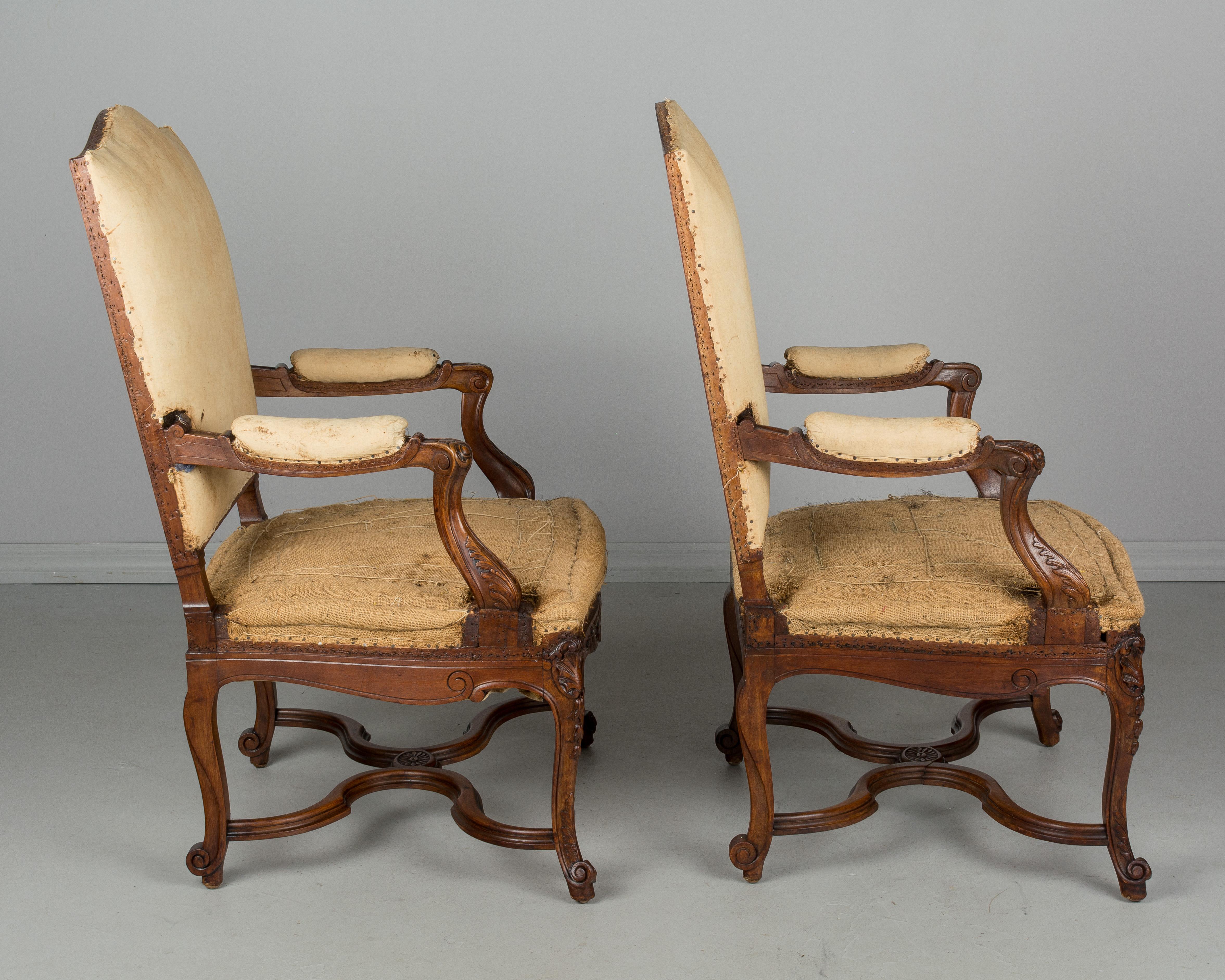 Pair of French Regency Style Fauteuils In Good Condition In Winter Park, FL