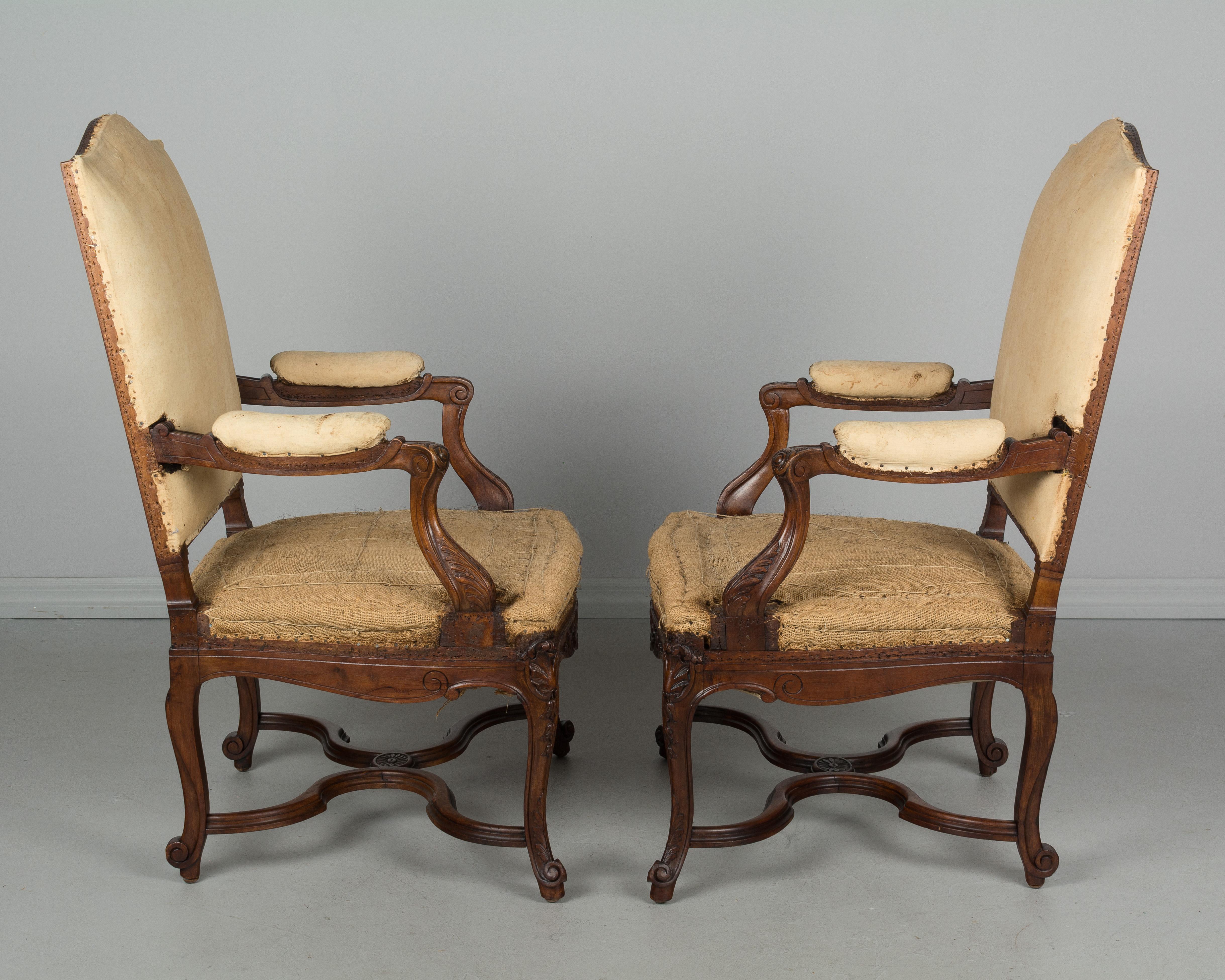 20th Century Pair of French Regency Style Fauteuils