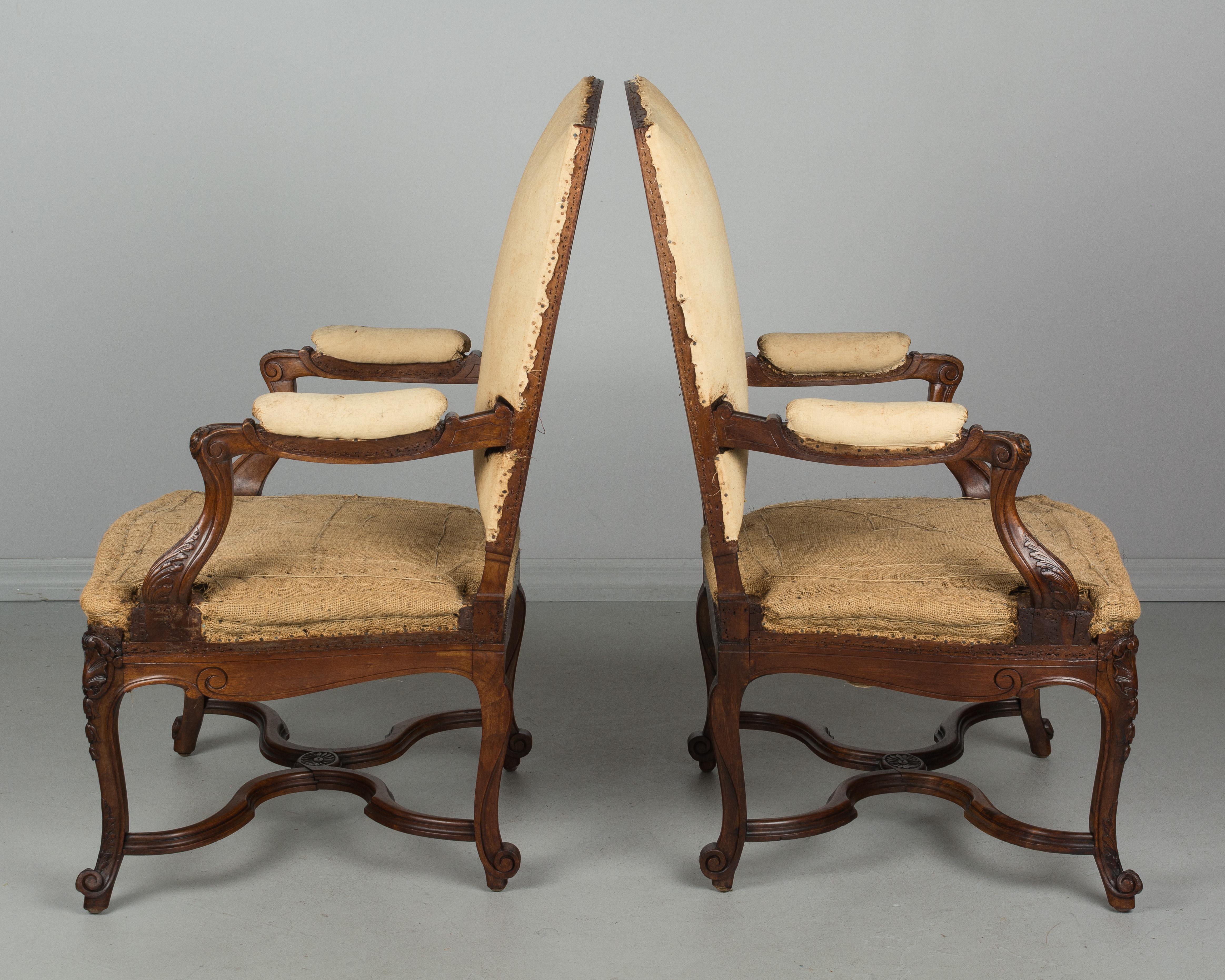 Pair of French Regency Style Fauteuils or Armchairs 5