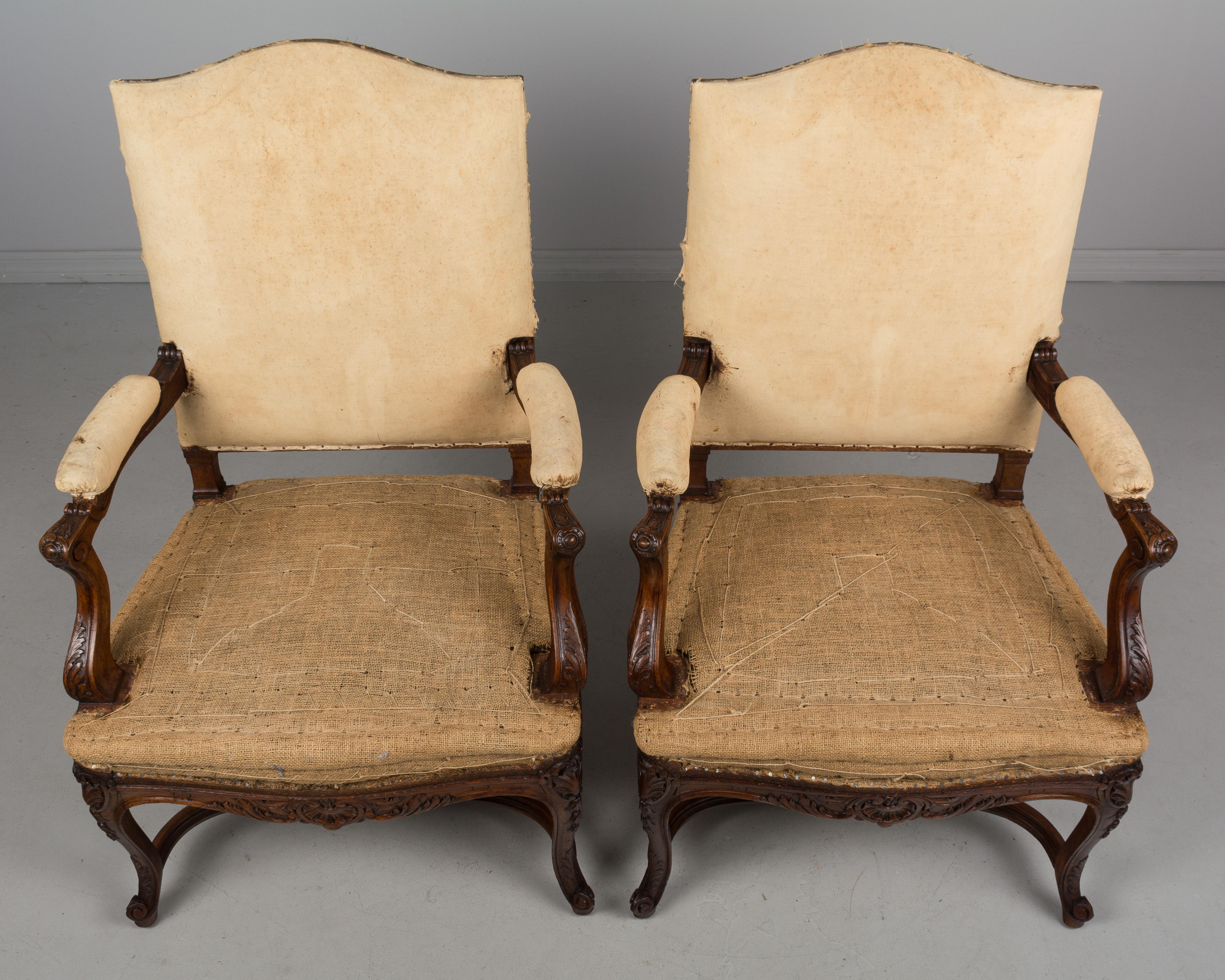 Pair of French Regency Style Fauteuils or Armchairs 6
