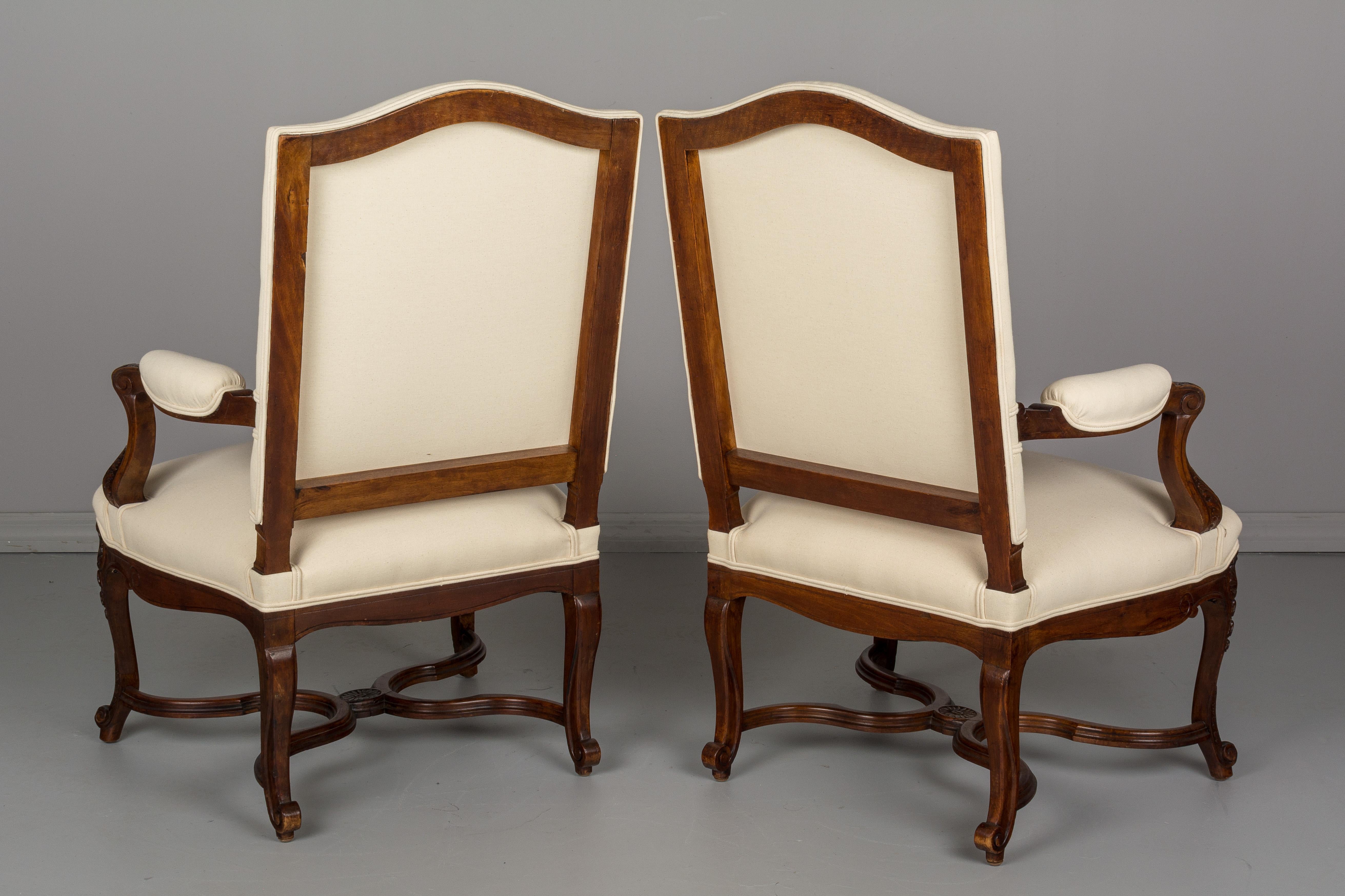 Pair of French Regency Style Fauteuils or Armchairs 1