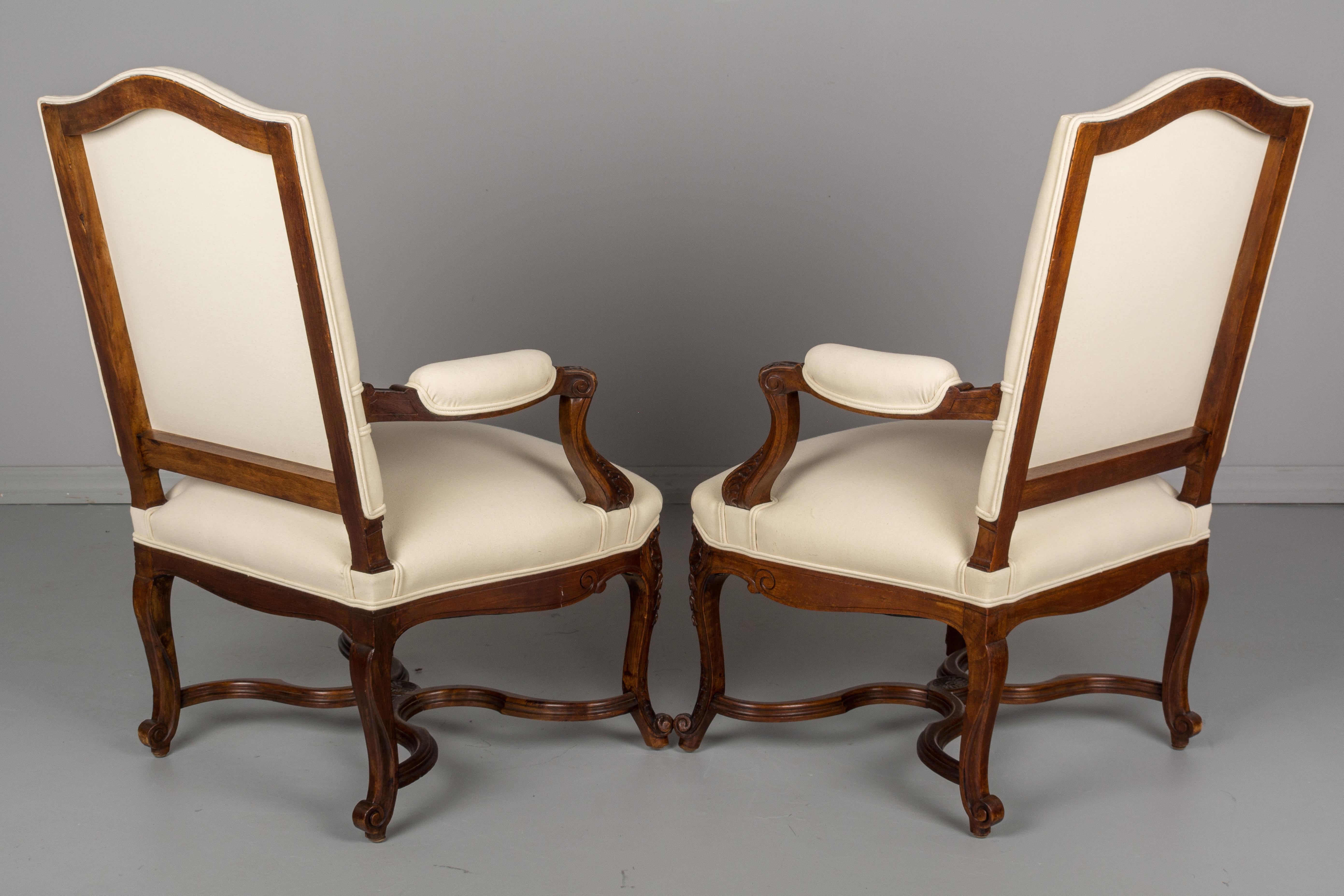 Pair of French Regency Style Fauteuils or Armchairs 2