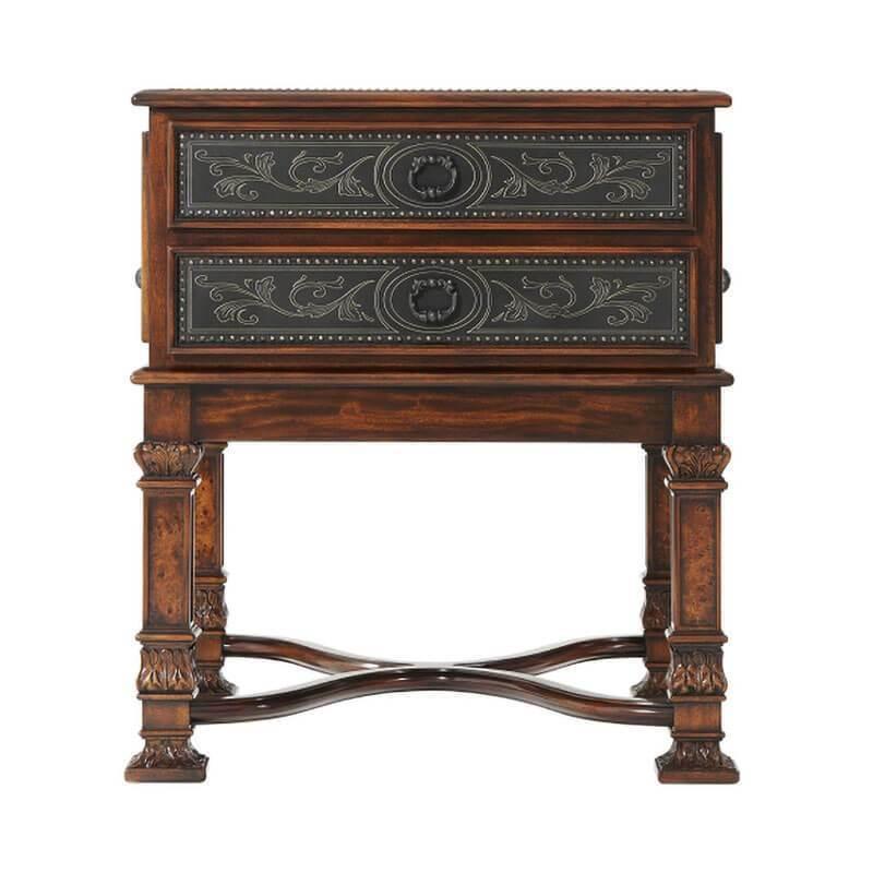 Wood Pair of French Renaissance Style Bedside Tables