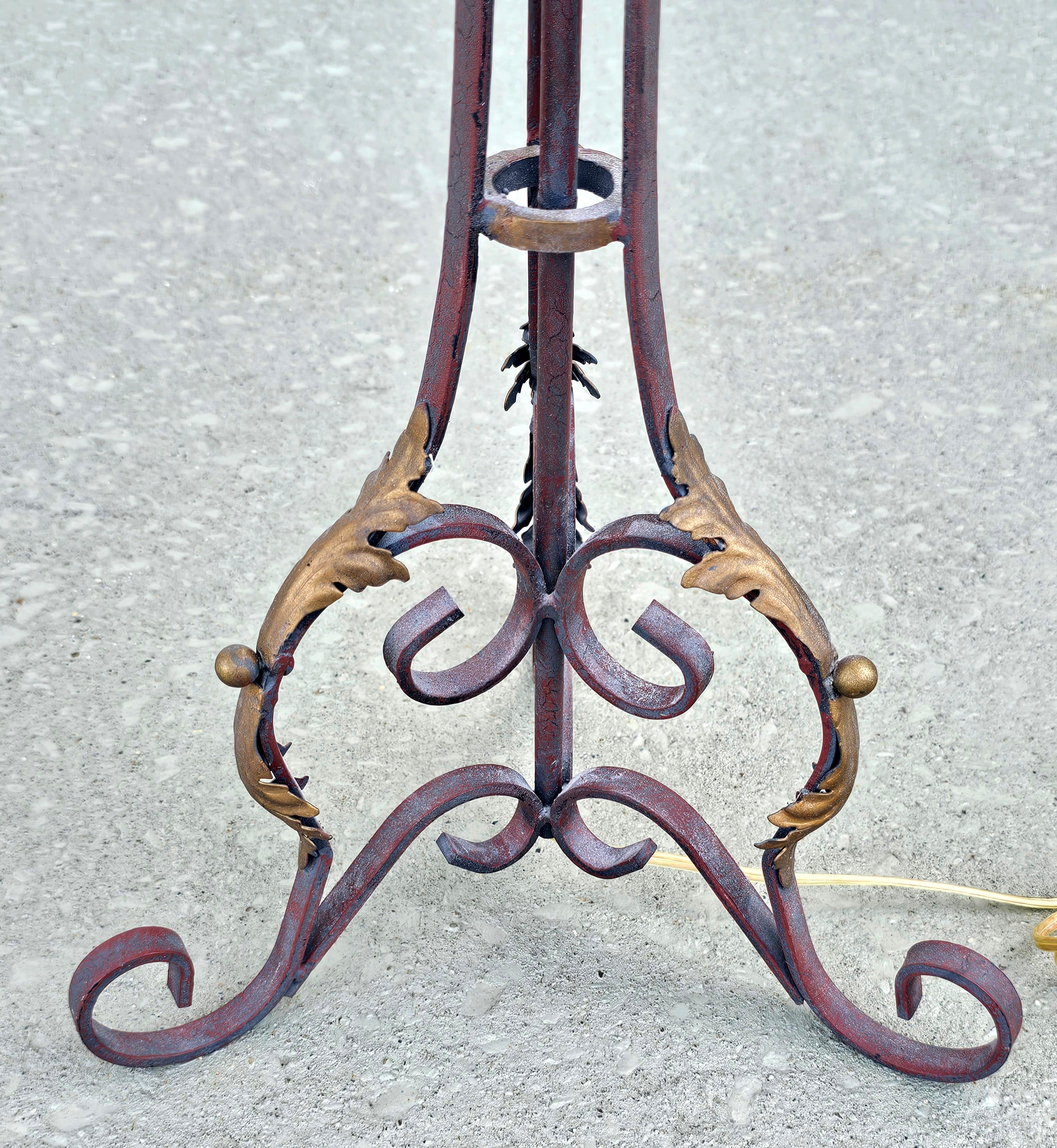 American Pair of French Renaissance Style Patinated Metal Table Lamps For Sale