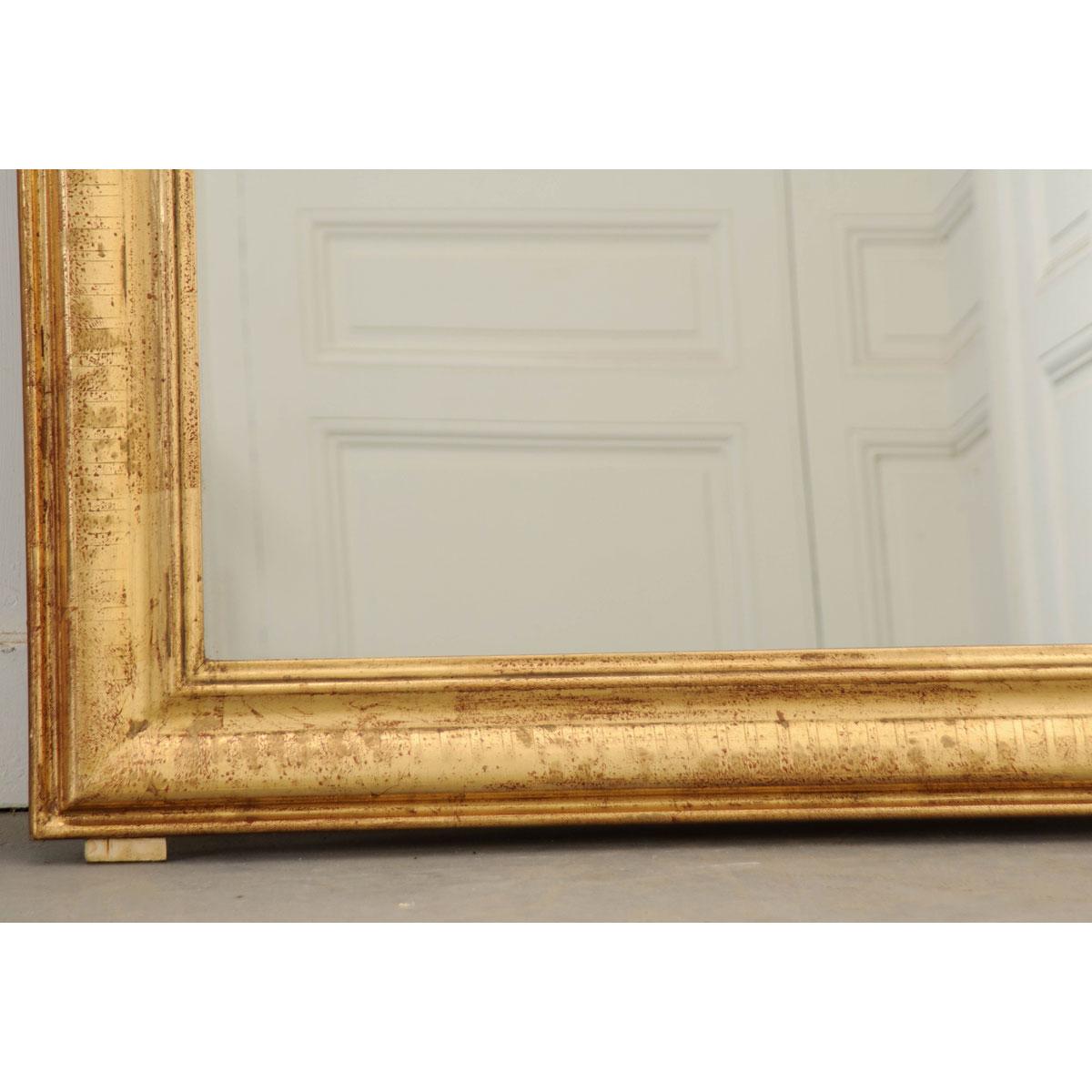 Pair of French Reproduction Louis Philippe Style Giltwood Mirrors In Good Condition In Baton Rouge, LA