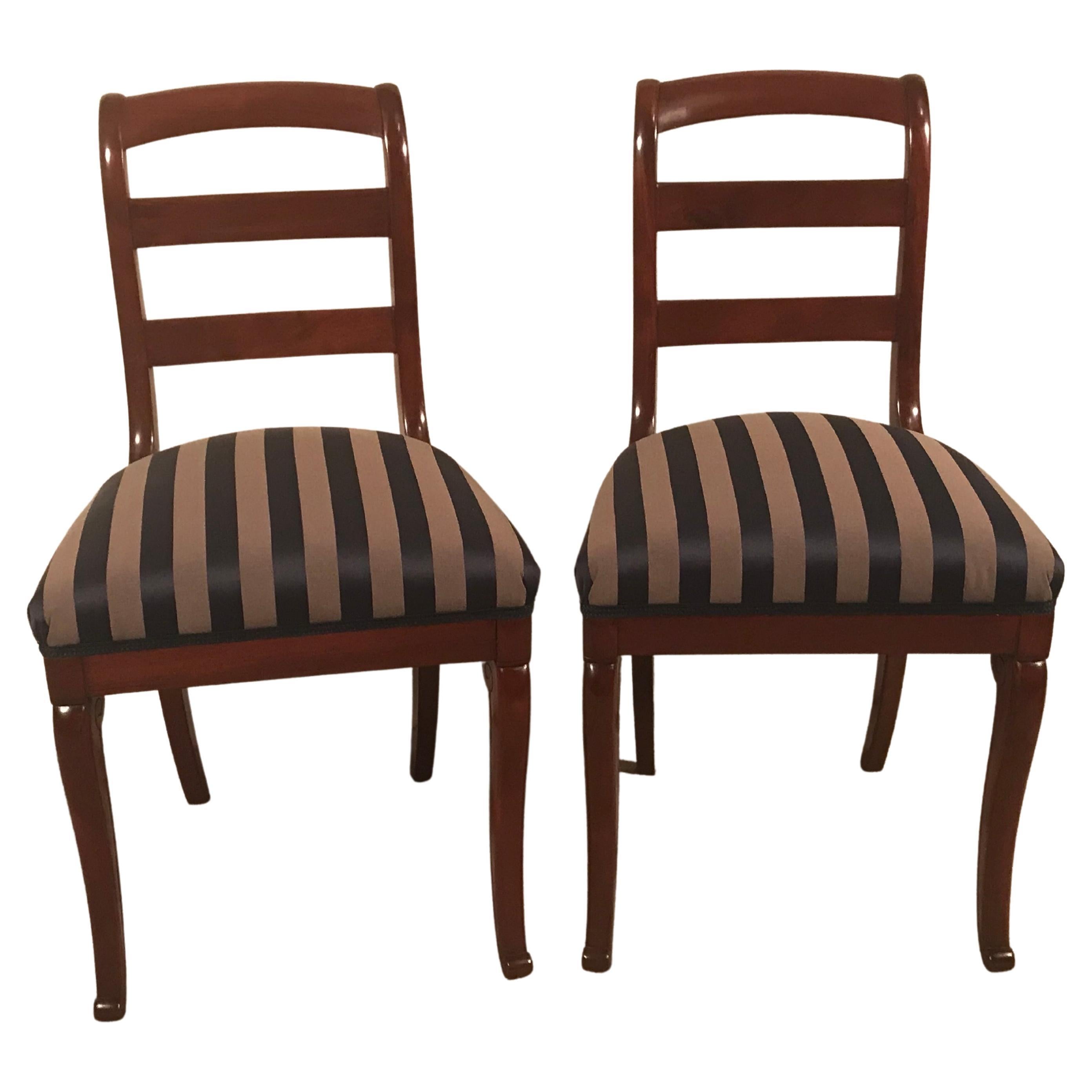 Pair of French Restauration Side Chairs, 1820-30