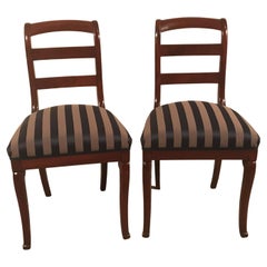 Antique Pair of French Restauration Side Chairs, 1820-30