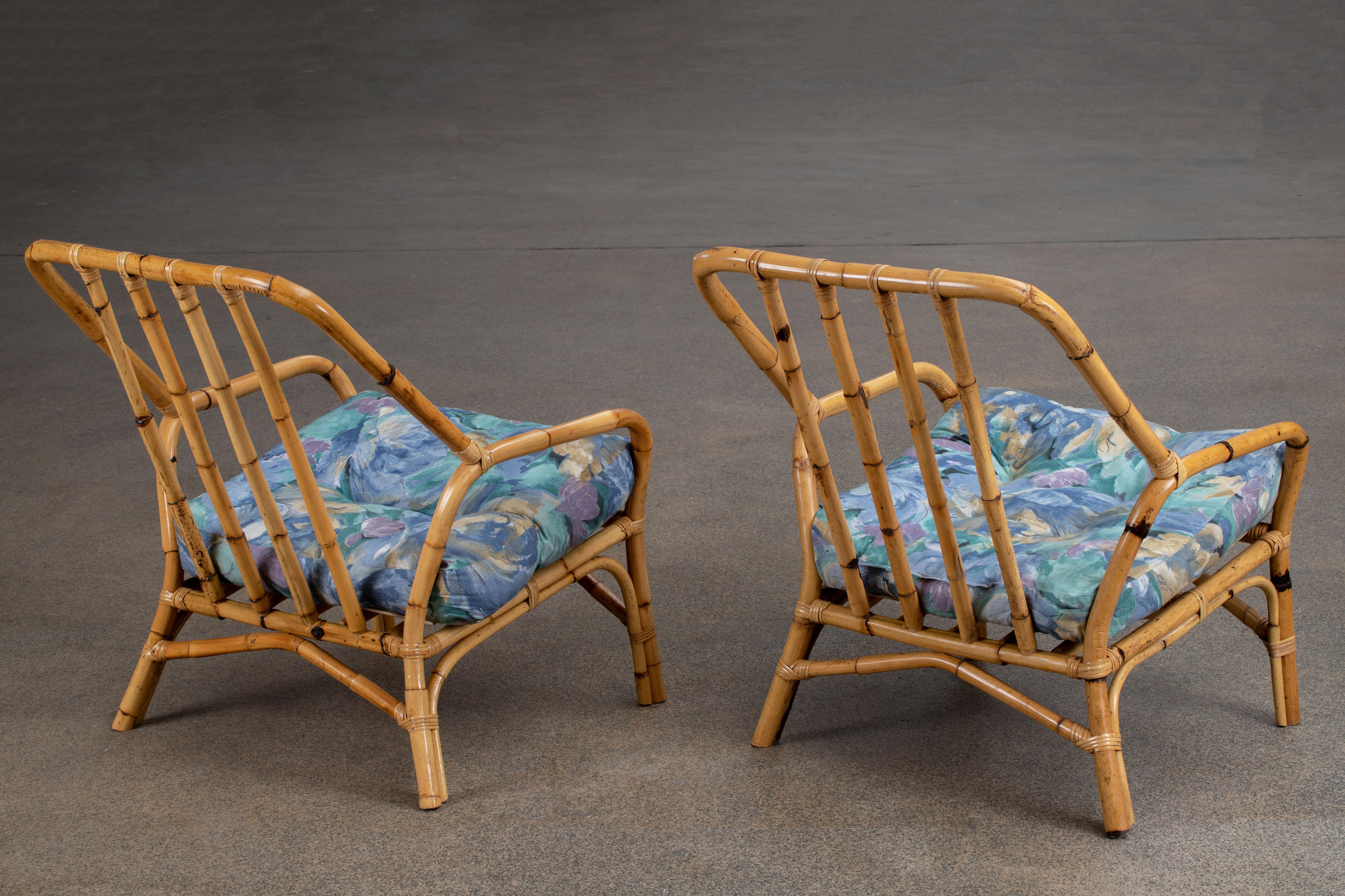 Late 20th Century Pair of French Riviera Organic Lounge Chairs For Sale
