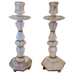 Pair of French Rock Crystal Lamps