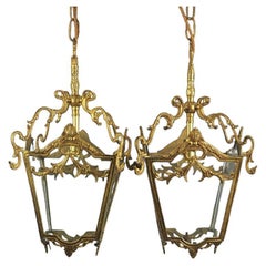 Pair of French Rococo Ceiling Lanterns