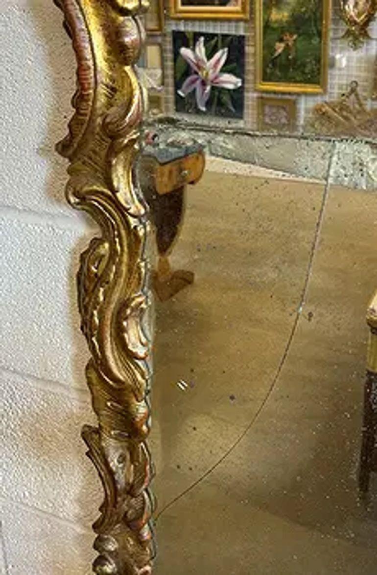 Pair of French Rococo Giltwood Mirrors For Sale 6