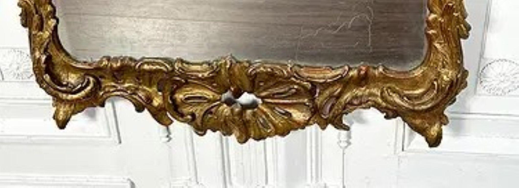 Pair of French Rococo Giltwood Mirrors For Sale 2