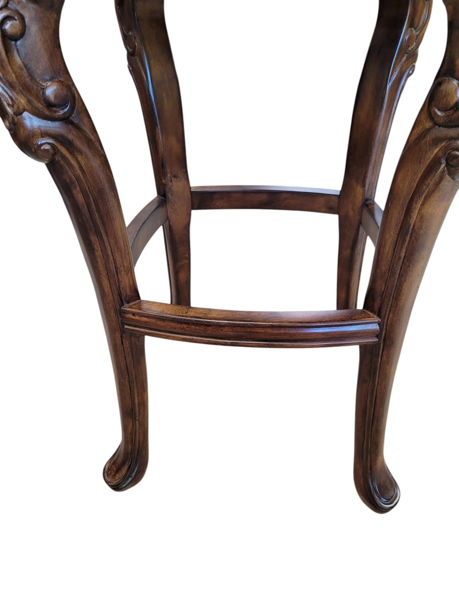 Pair of French Rococo Revival 360° Swivel Bar Stools For Sale 8