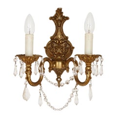 Pareja de candelabros de metal dorado de estilo French Rococo