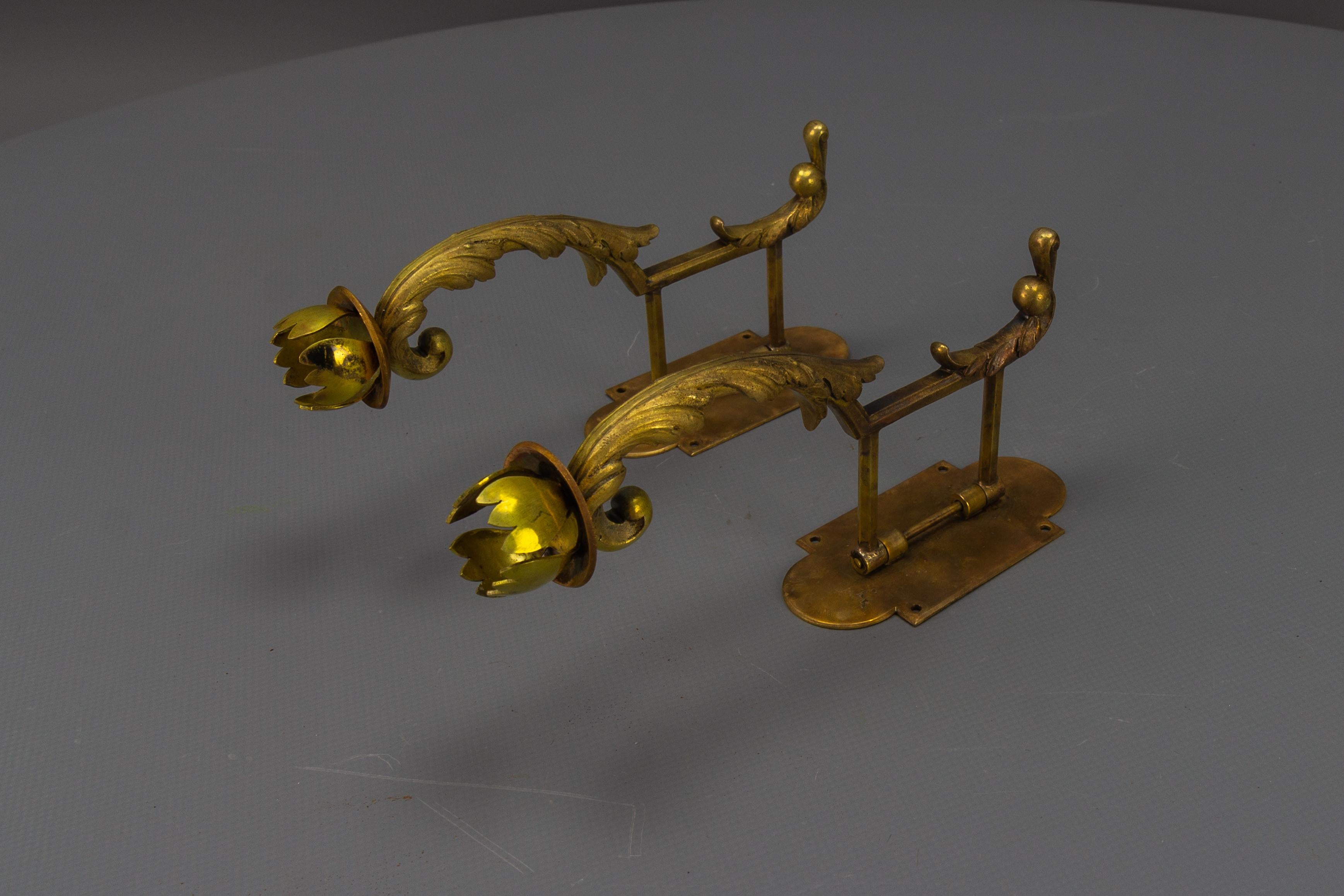 Pair of French Rococo Style Piano Wall Sconces Swivel Candle Holders, ca. 1900 For Sale 9