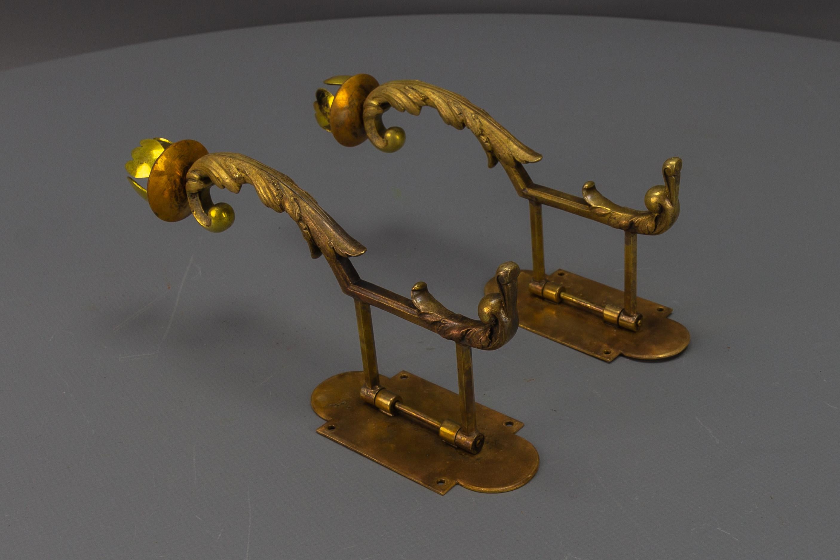 Pair of French Rococo Style Piano Wall Sconces Swivel Candle Holders, ca. 1900 For Sale 10