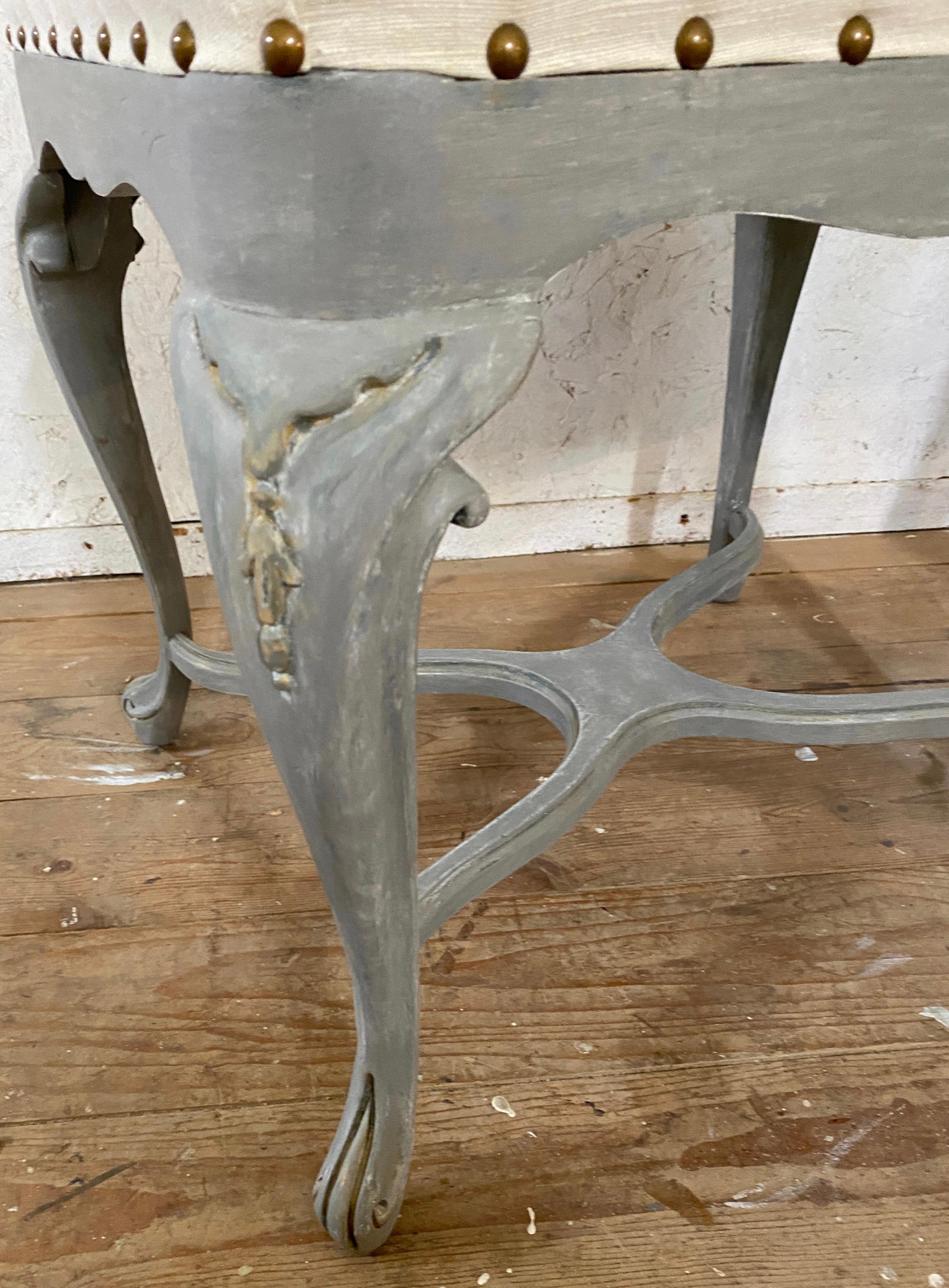 Hand-Carved Pair of French Rococo Style Side Tables or Stools For Sale