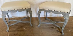 Pair of French Rococo Style Side Tables or Stools