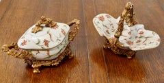 French Rococo Style Ceramic Sweet Dishes, Baroque Revival, 1970
