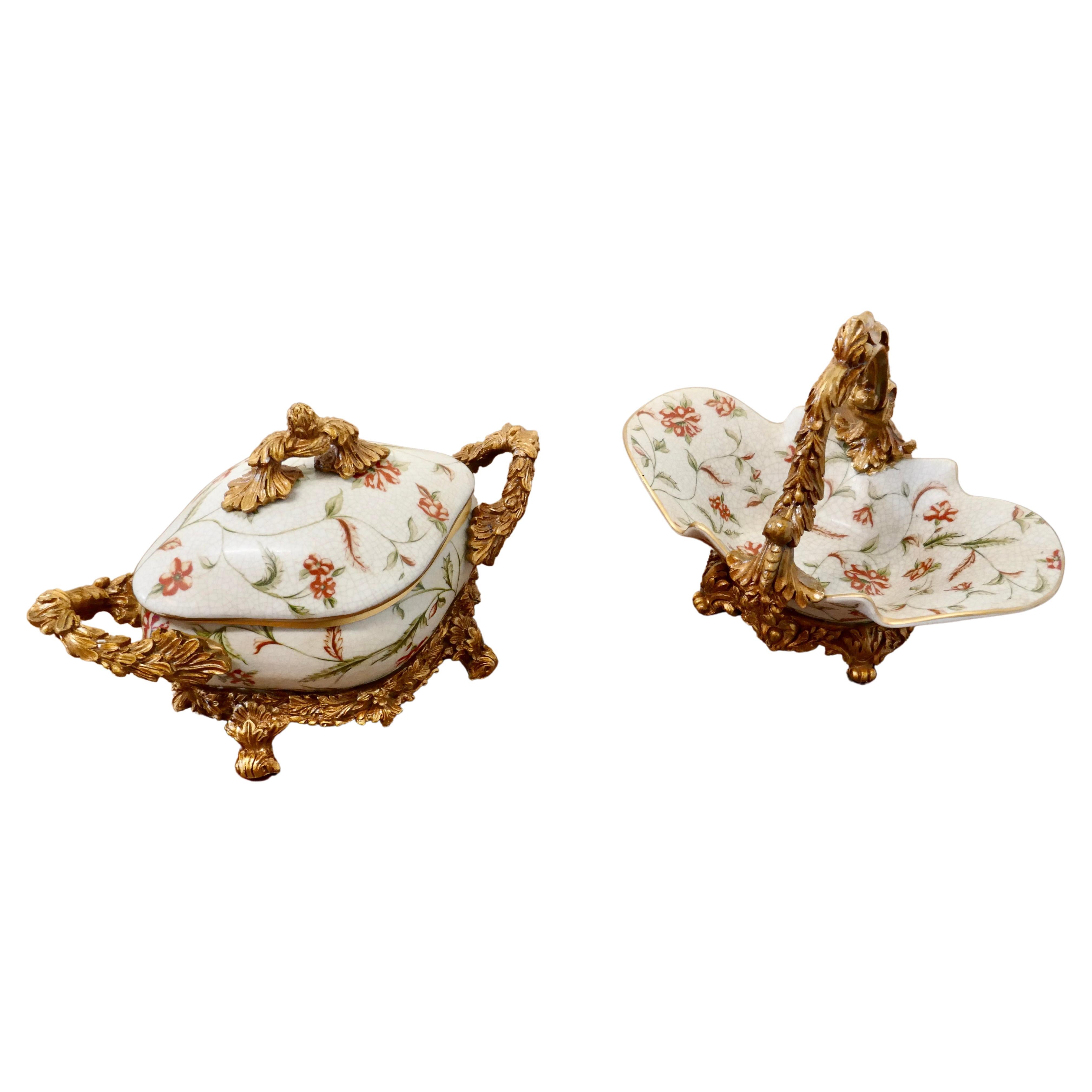 Pair of French Rococo Style Sweet Dishes For Sale