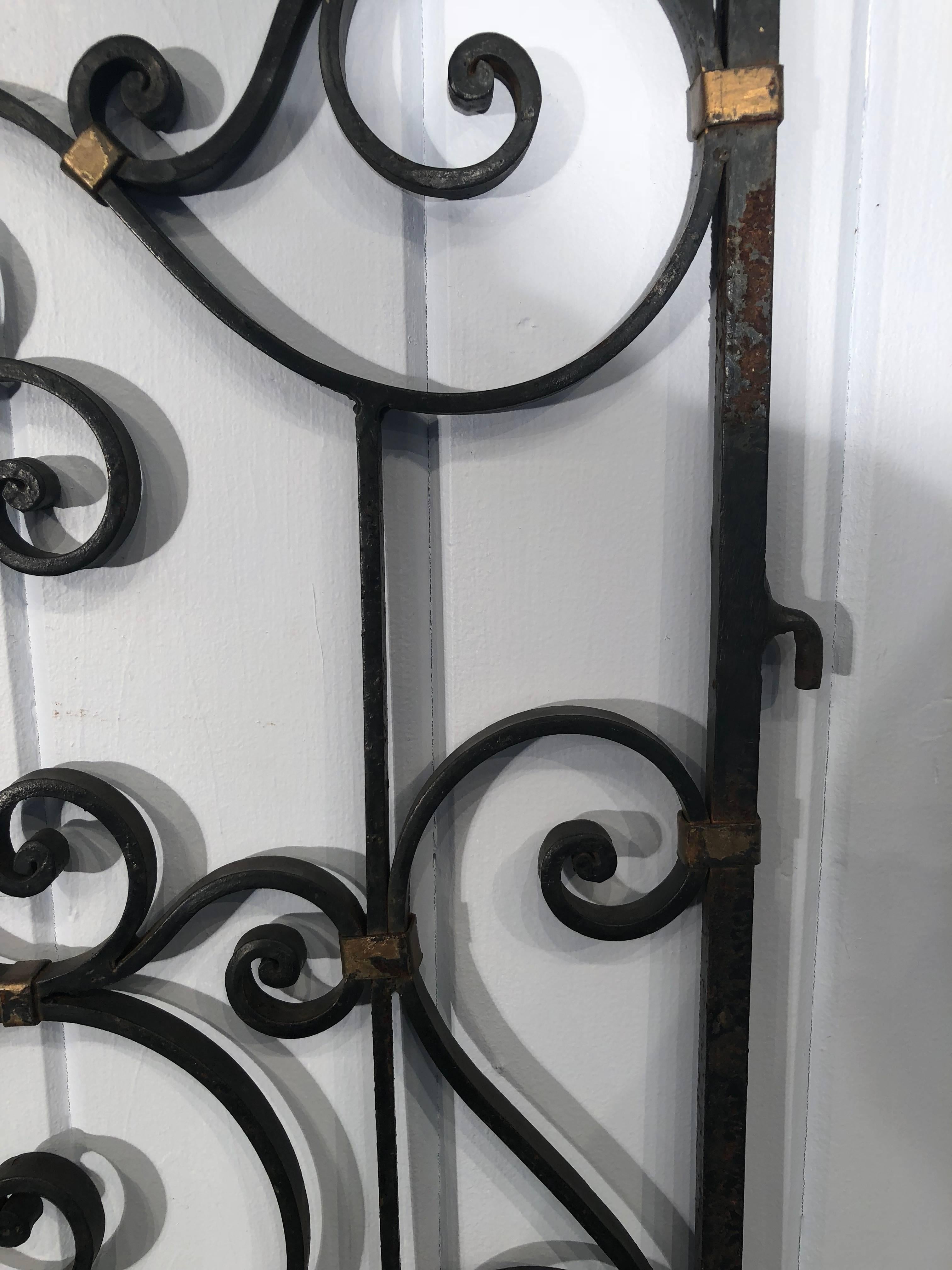 Pair of French Rococo Wrought Iron Gates 4