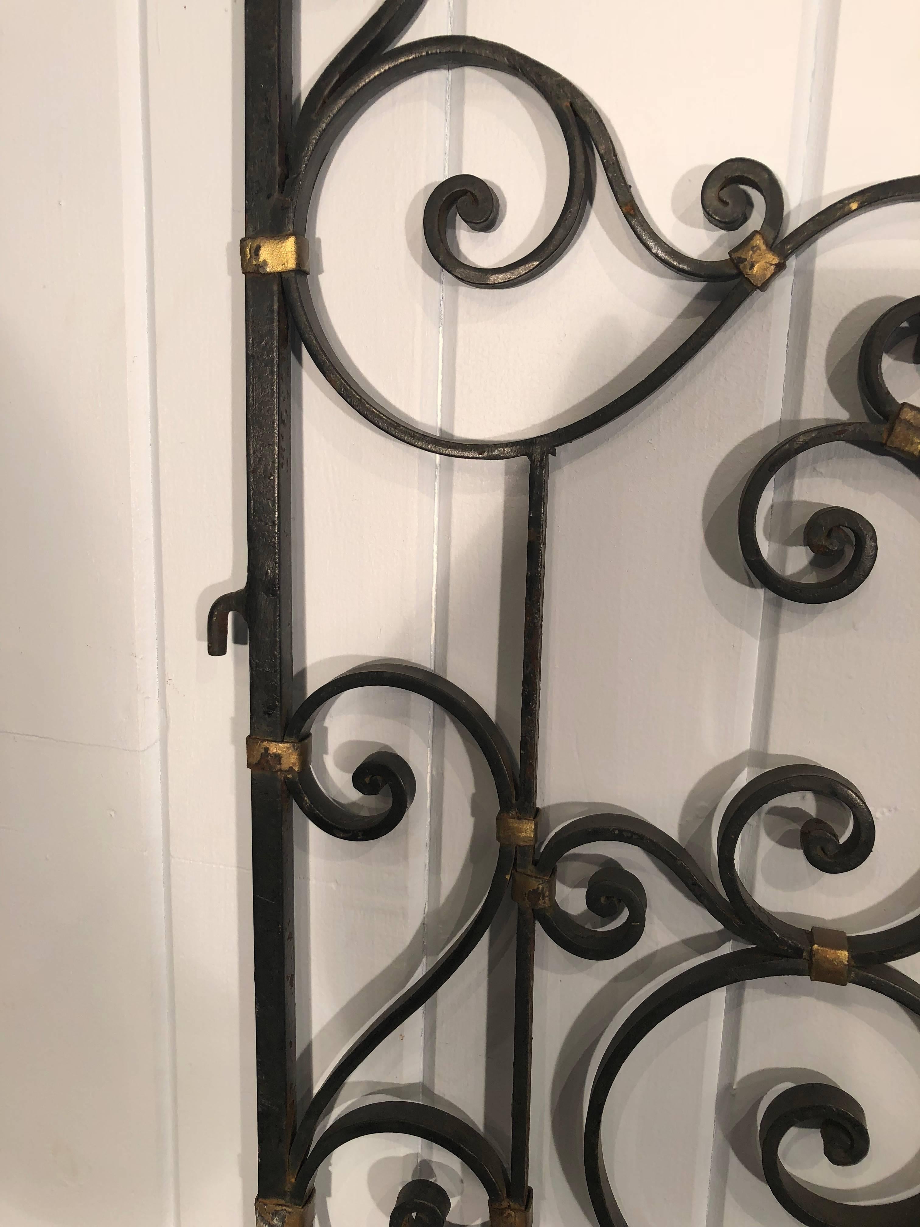 Pair of French Rococo Wrought Iron Gates 5