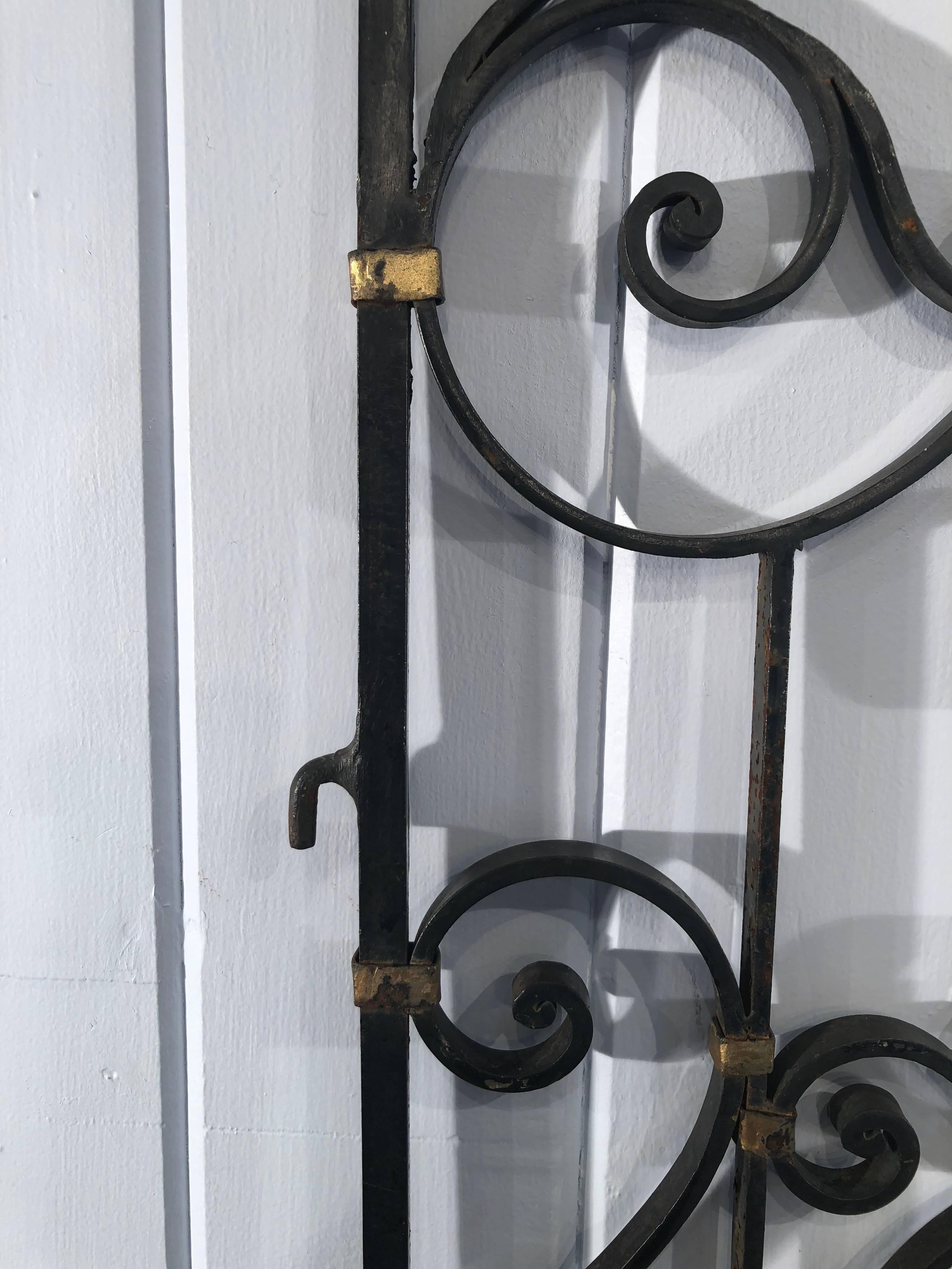 Pair of French Rococo Wrought Iron Gates In Good Condition In Woodbury, CT