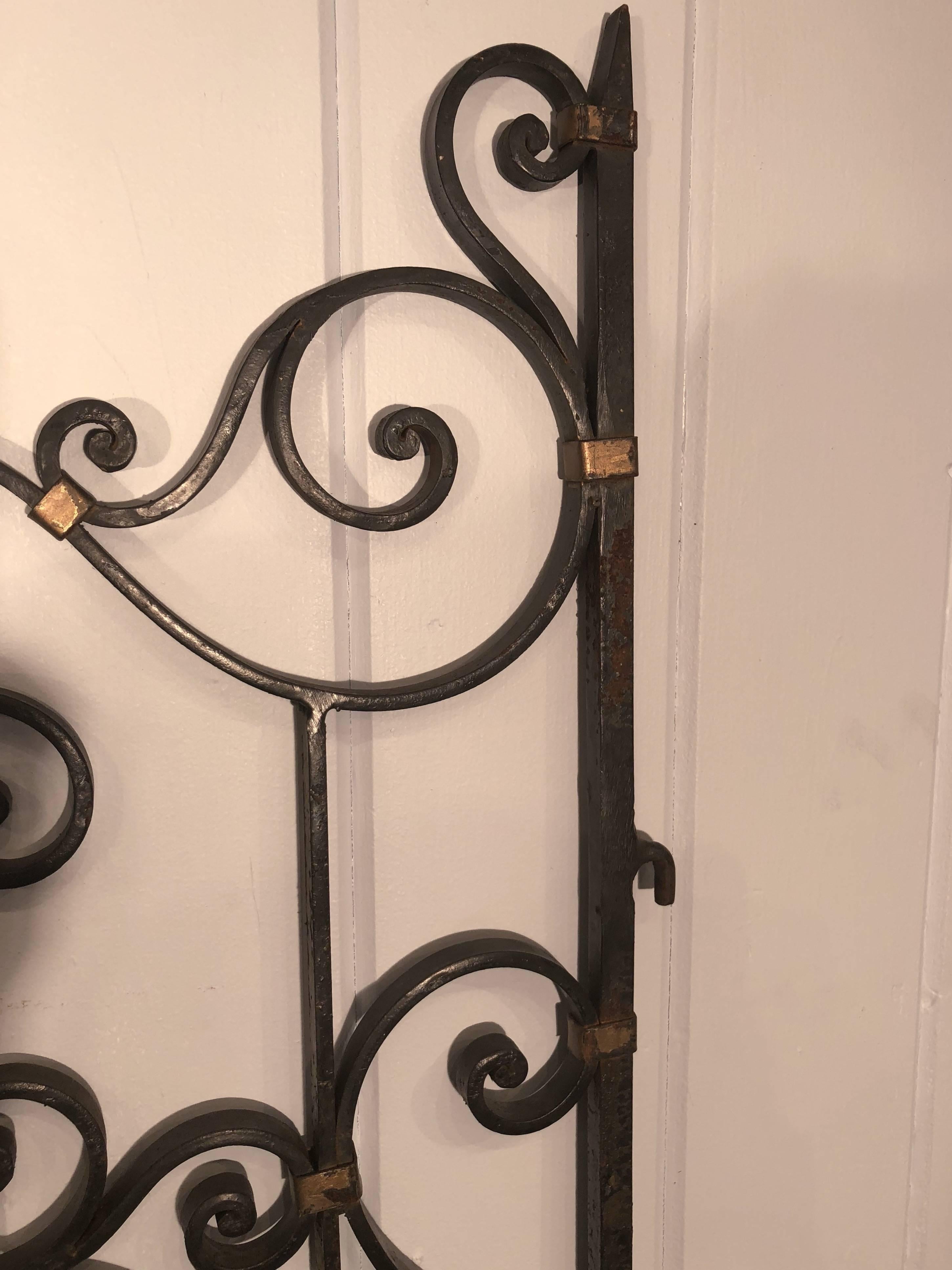 Pair of French Rococo Wrought Iron Gates 2