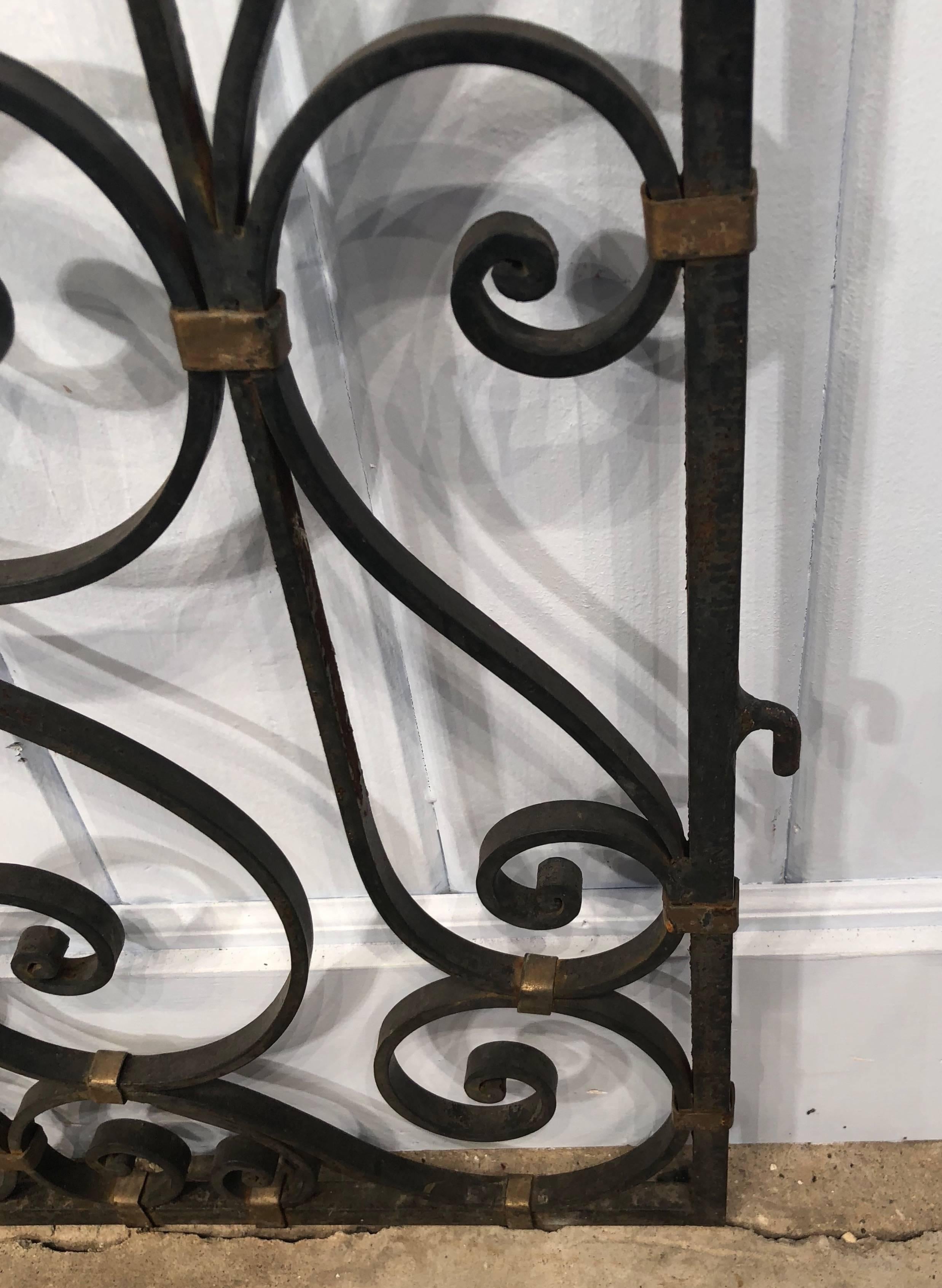 Pair of French Rococo Wrought Iron Gates 3
