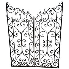 Pair of French Rococo Wrought Iron Gates