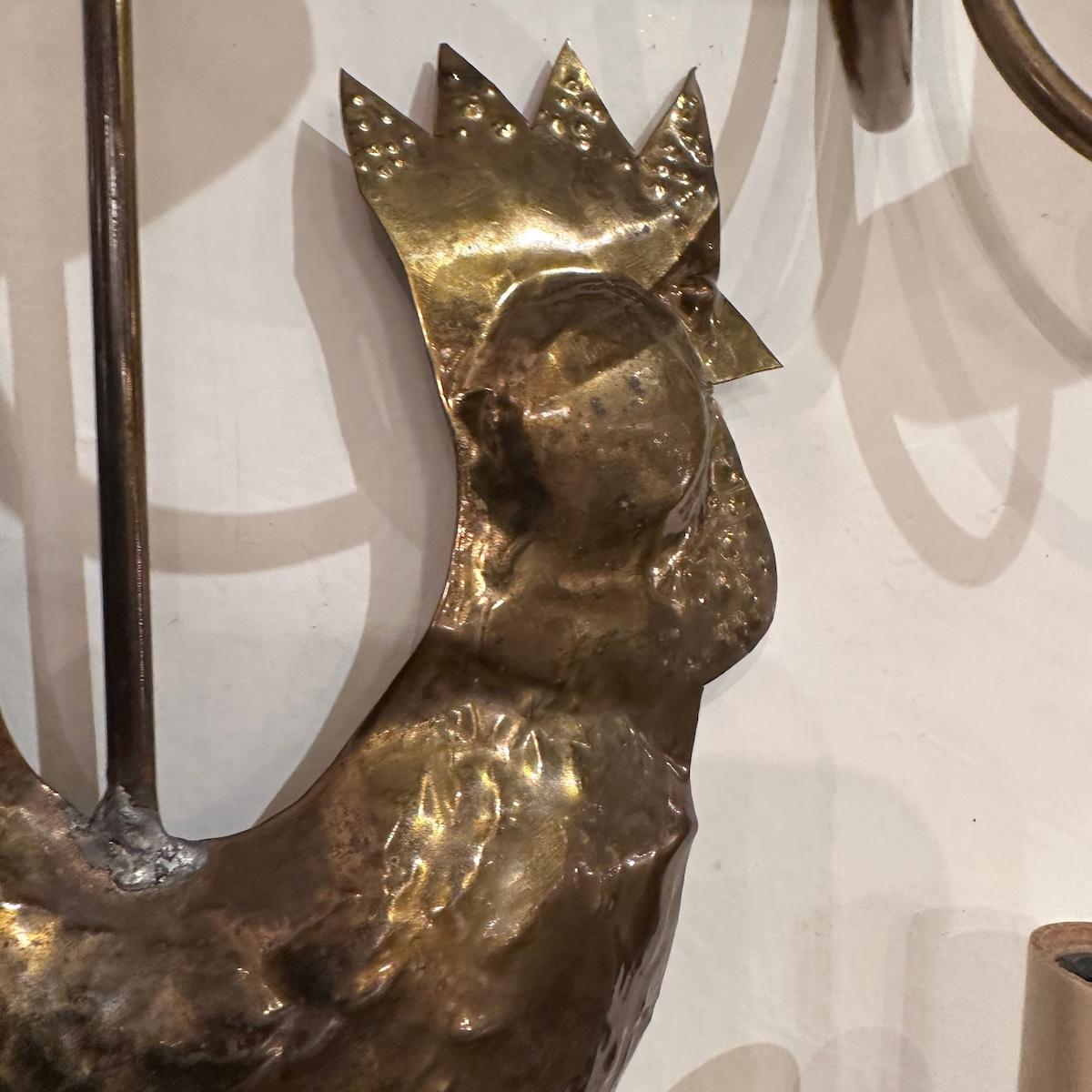 Pair of French Rooster Sconces For Sale 1