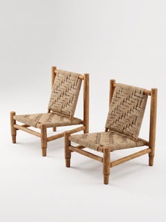 Pair of French Rope Lounge Chairs of Audoux & Minet - 1950s