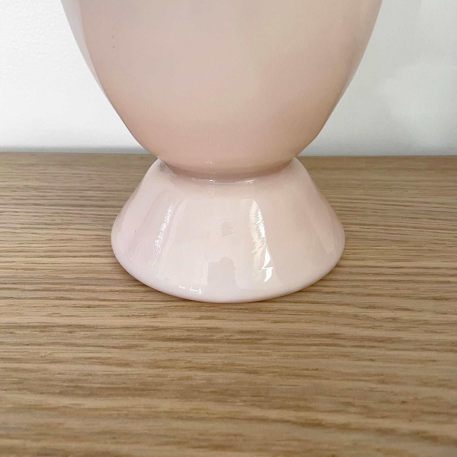 Pair of French Rose Pink Glass Tulip Lamps 1