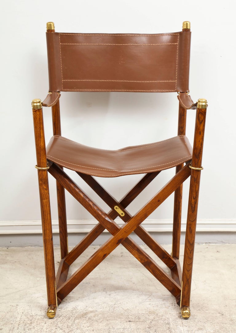 Pair of French Rosewood and Leather Director Chairs at 1stDibs