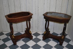 Pair of French Rosewood Empire Style Jardinieres/ Pair Tables