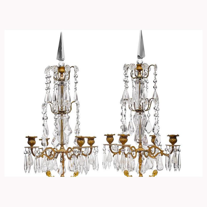Pair of French Rouge Marble & Rock Crystal Ormolu Lamps, 19th Century For Sale 10