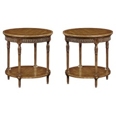 Pair of French Round Side Tables