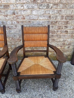 Pair of French Rush Armchairs