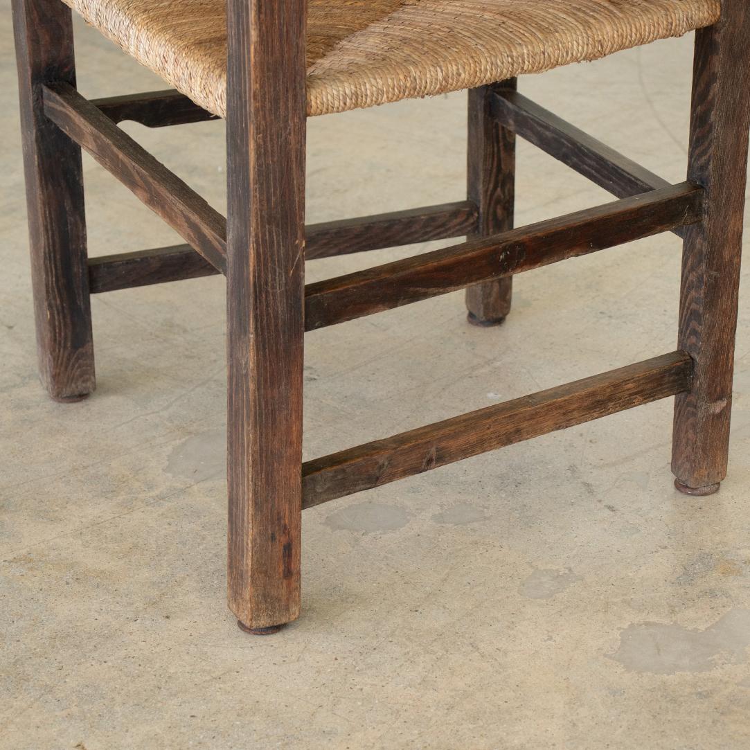 French Rustic Wood and Woven Chairs 9