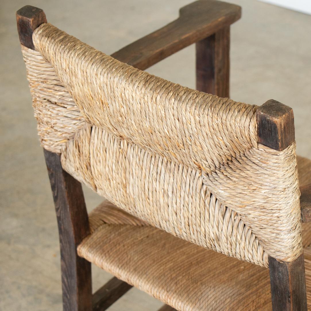 French Rustic Wood and Woven Chairs 4