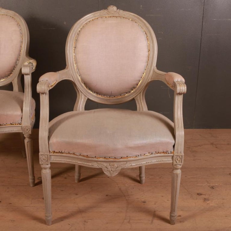 Pair of French Salon Chairs For Sale at 1stdibs