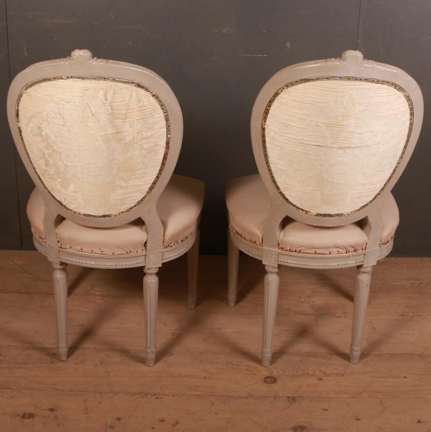 Beech Pair of French Salon Chairs