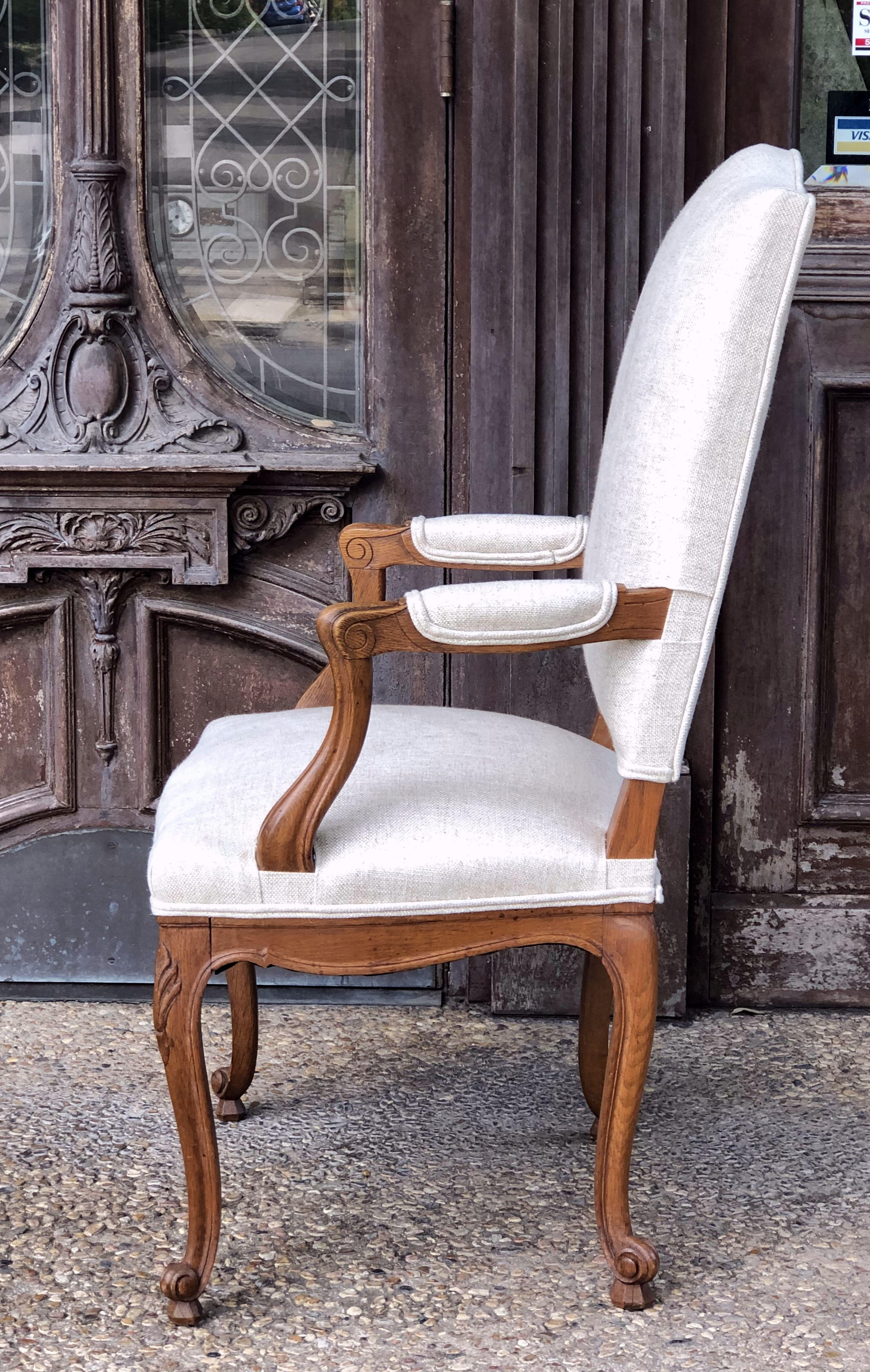 Pair of French Salon Chairs with Linen Upholstery 'Priced Individually' 5