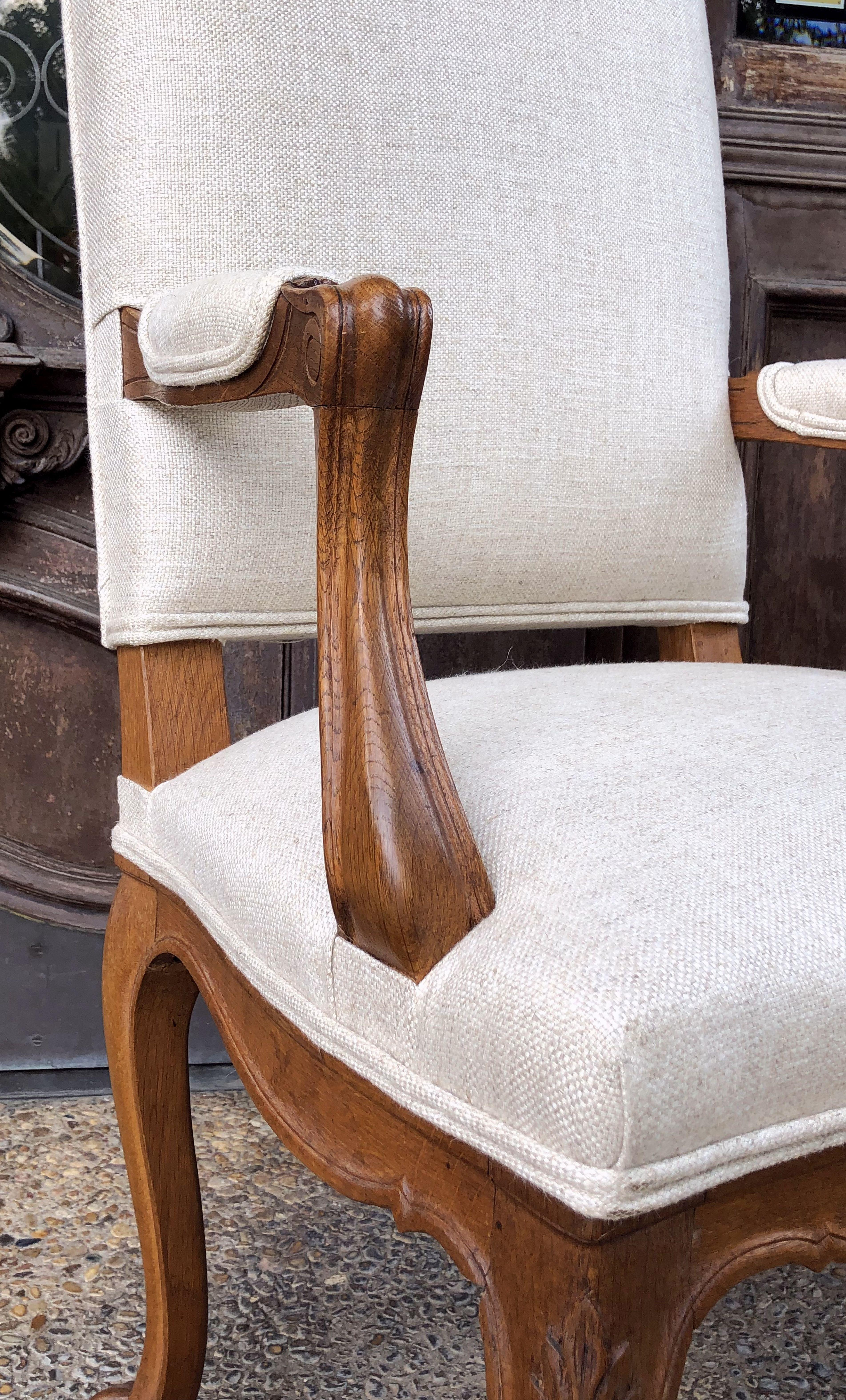 Pair of French Salon Chairs with Linen Upholstery 'Priced Individually' 6