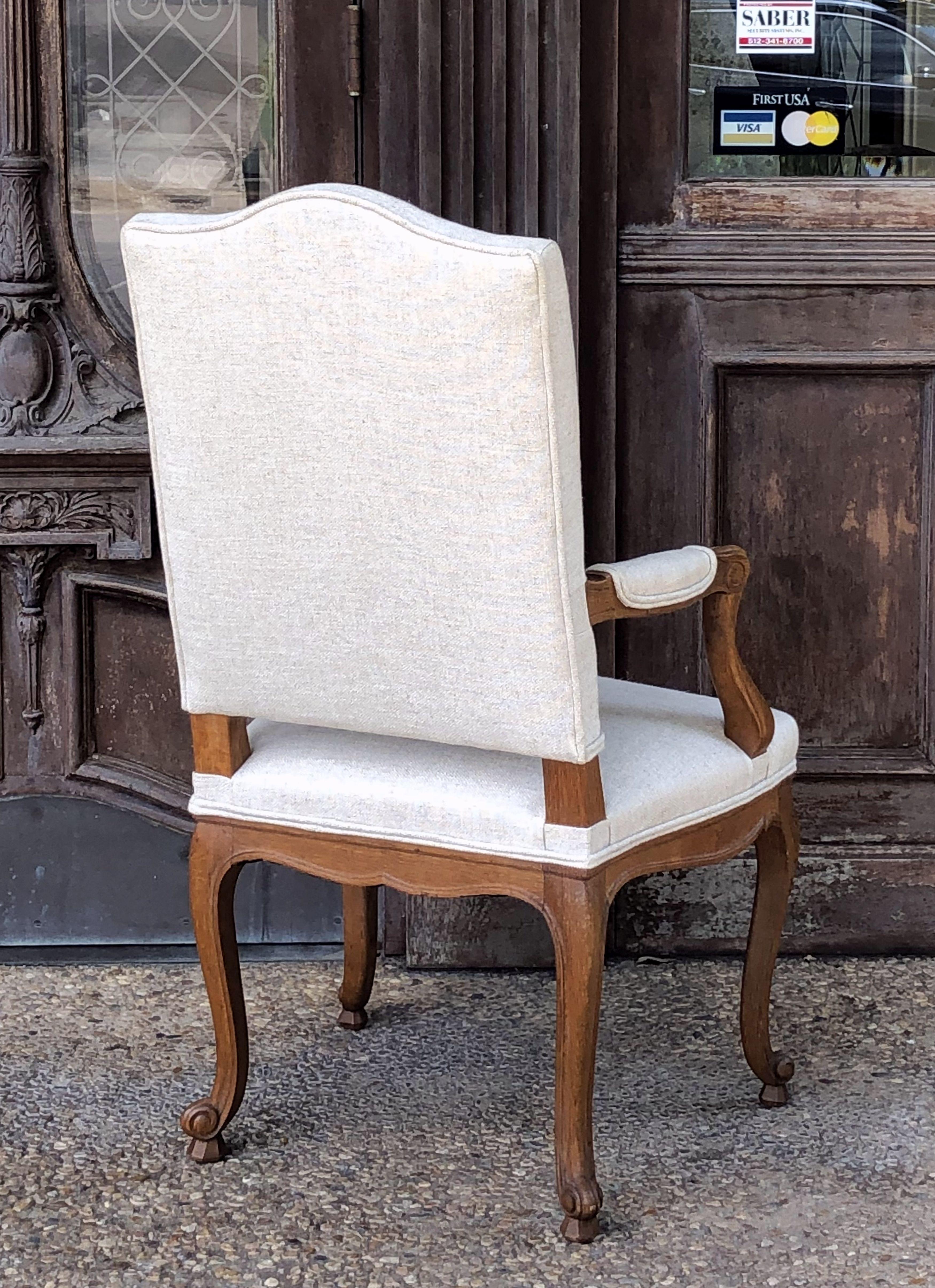 Pair of French Salon Chairs with Linen Upholstery 'Priced Individually' 11