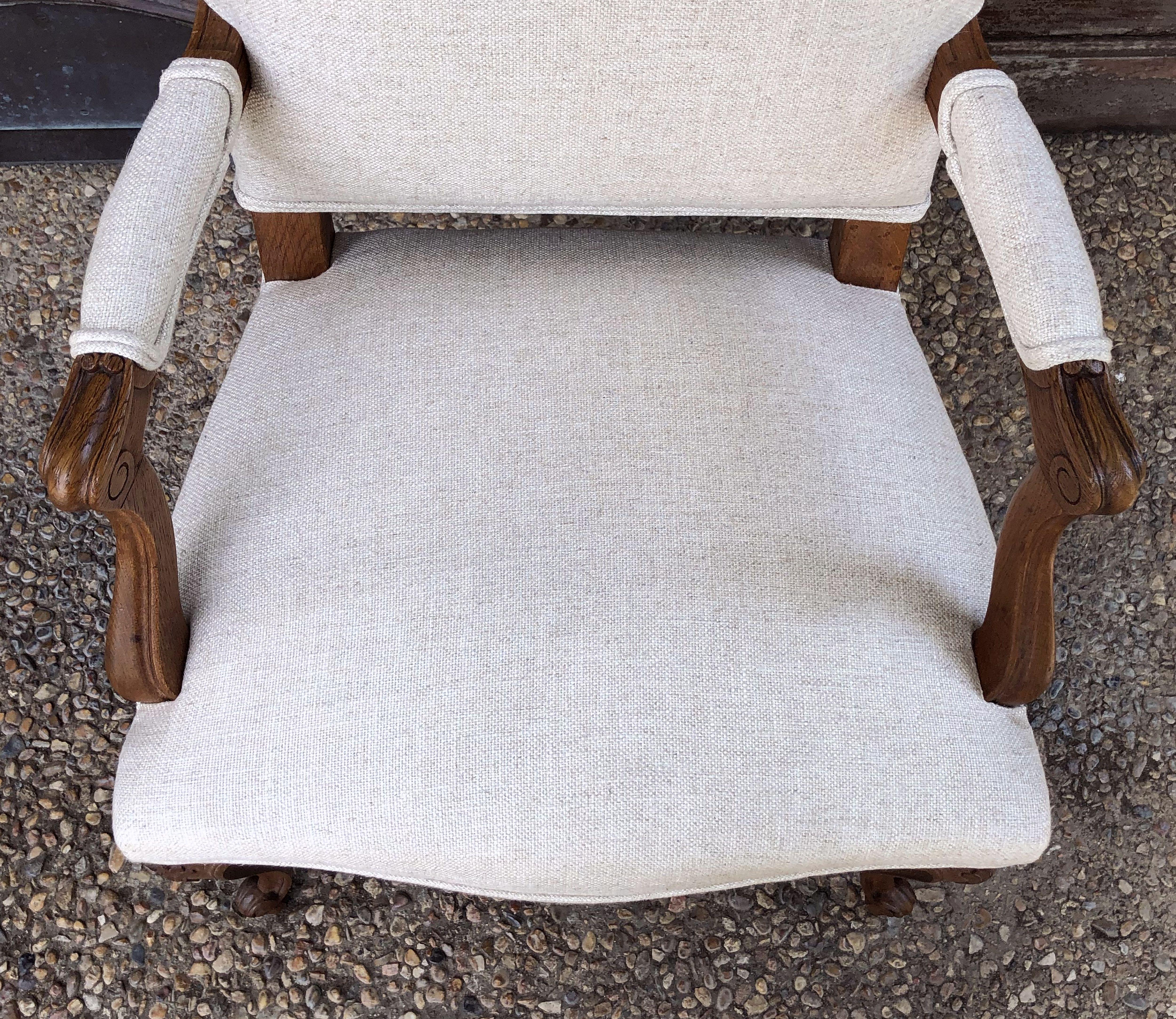Pair of French Salon Chairs with Linen Upholstery 'Priced Individually' 2