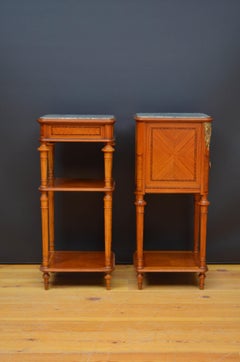 Pair of Antique French Satinwood Bedside Cabinets, Louis Philippe Style, c1900